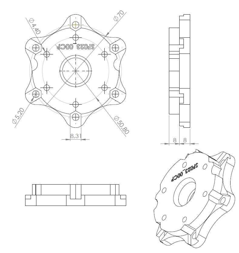 Hub Adapter for Racing Wheels from 50.8mm to 70mm
