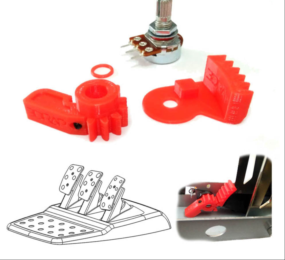 Potentiometer Replacement KIT - Logitech Pedals solution by 3DRap [Logitech] (PC)